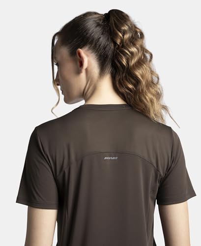 Jockey MW88 Women's Microfiber Fabric Regular Fit Half Sleeve Breathable Mesh T-Shirt with Curved Hem Styling_Coffee_S