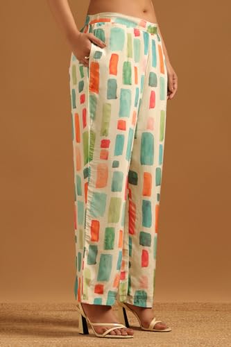 Soch Womens Multicolour Crepe Abstract Kaftan Suit