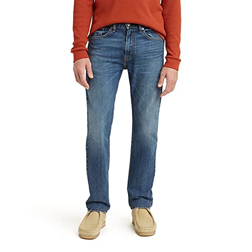Levi's Men's 505 Regular Fit Jeans, (New) Glowing - Medium Indigo, 36W x 32L