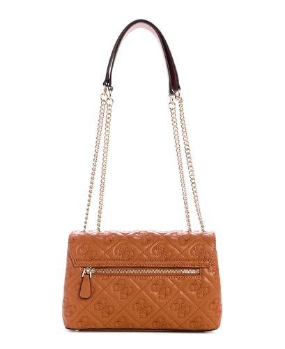 Guess Women Caramel Quilted Adelasia Convertible Flap Crossbody Bag
