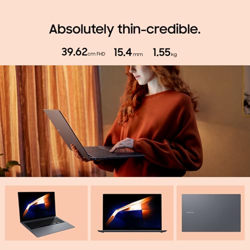 Samsung Galaxy Book4 (Gray, 16GB RAM, 512GB SSD) | 15.6" Full HD Screen | Intel Core i5 1335U Processor | Windows 11 Home | MS Office 2021 | Fingerprint Reader | Intel Iris XE Graphics | RJ45 LAN Port