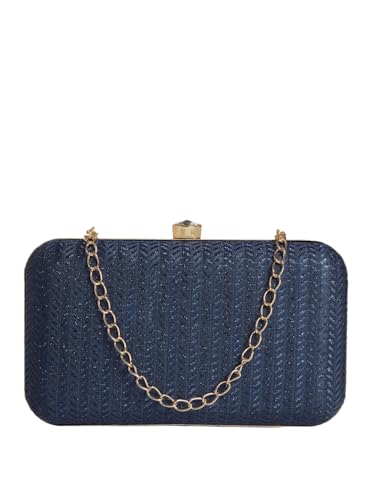 Wizara Women's Oval Frame Clutch | Detachable Chain Sling Strap | Stylish Ladies Purse Wallet for Special Occasions and Evening Events - Superior metal frame with a Chic Design and Eye-Catching Appeal