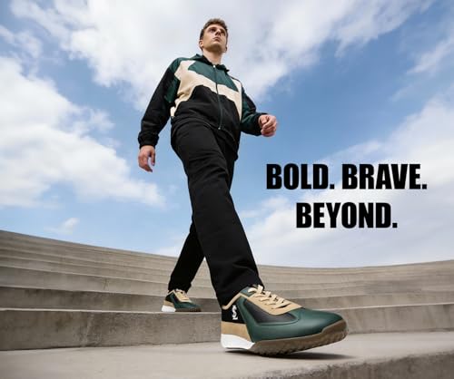 LOUIS STITCH Men’s Green and Black Casual Lightweight Lace-Up Sneakers for Men| Cushioned Comfort | Dual-Color TPR Sole | Lightweight & Comfortable Casual Lace-Up Shoes | LSP-SNK-AVI-017-GRJB | UK-6