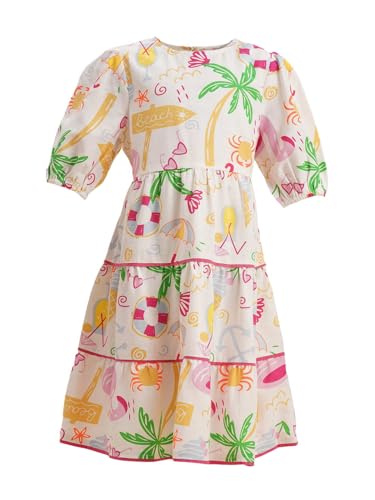 VERO MODA Girl's A-Line Fit White Dress