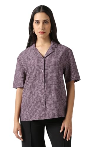 Van Heusen Women's Regular Fit Shirt (VWSHFRGFL49382_Purple