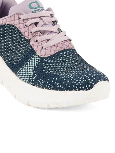 Carlton London Women Blue Comfortable Lace-Up Snakeer with Heels, for for Casual, Walking & Daily Use (37)
