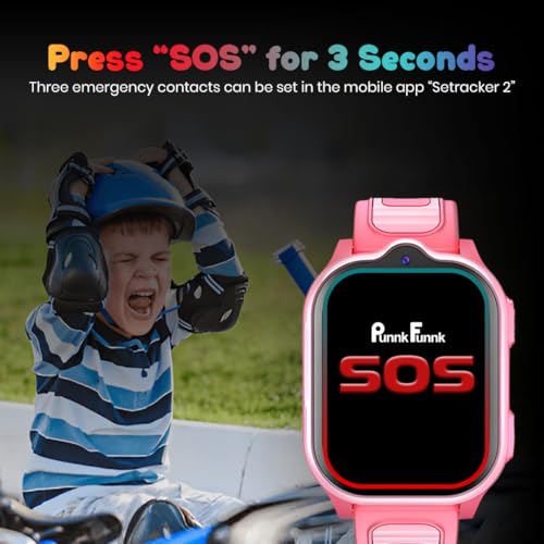 PunnkFunnk TrackNova 4G/5G Kids Smart Watch | HD Video Call | Live GPS Tracking | App Control | Safe Zone & SOS | Games | Family Chat | 800mAh Long Battery | FaceLock | Safety Watch for Kids - (Pink)