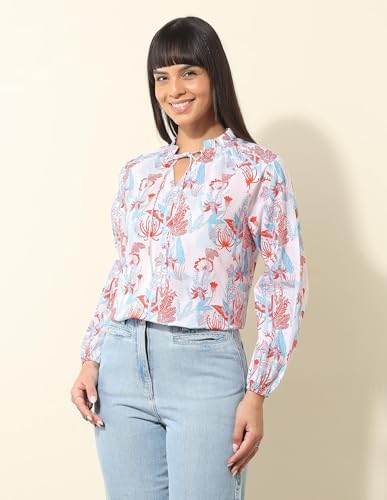 U.S. POLO ASSN. Floral Printed Top (UWSS25TOP256_Multi-Colour_S)