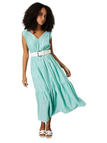 Max Women's Wool Blend A-Line Below The Knee Dress (B25WCLFSCTS119EX_Blue