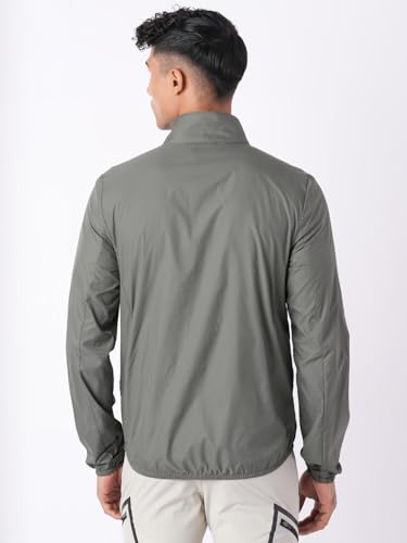 Wildcraft Men Sierra Solid Nylon Blend Collored Casual Wind Breaker Jacket, Full Sleeve - Regular fit, Olive Green, XXL