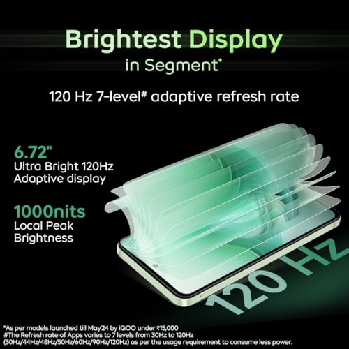 iQOO Z9x 5G (Tornado Green, 6GB RAM, 128GB Storage) | Snapdragon 6 Gen 1 with 560k+ AnTuTu Score | 6000mAh Battery with 7.99mm Slim Design | 44W FlashCharge