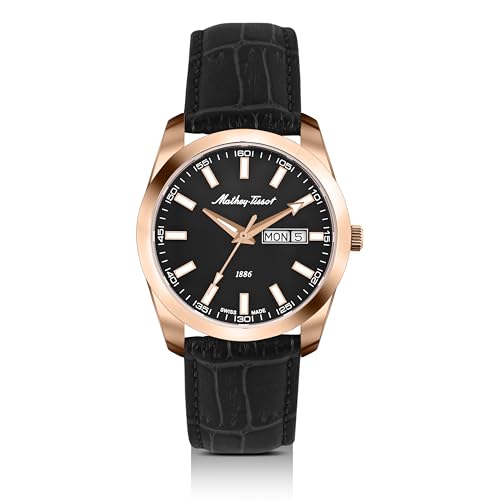 Mathey-Tissot Swiss Made Mathy I Day-Date Quatrz Black Dial Analog Watch for Men - H453PLN