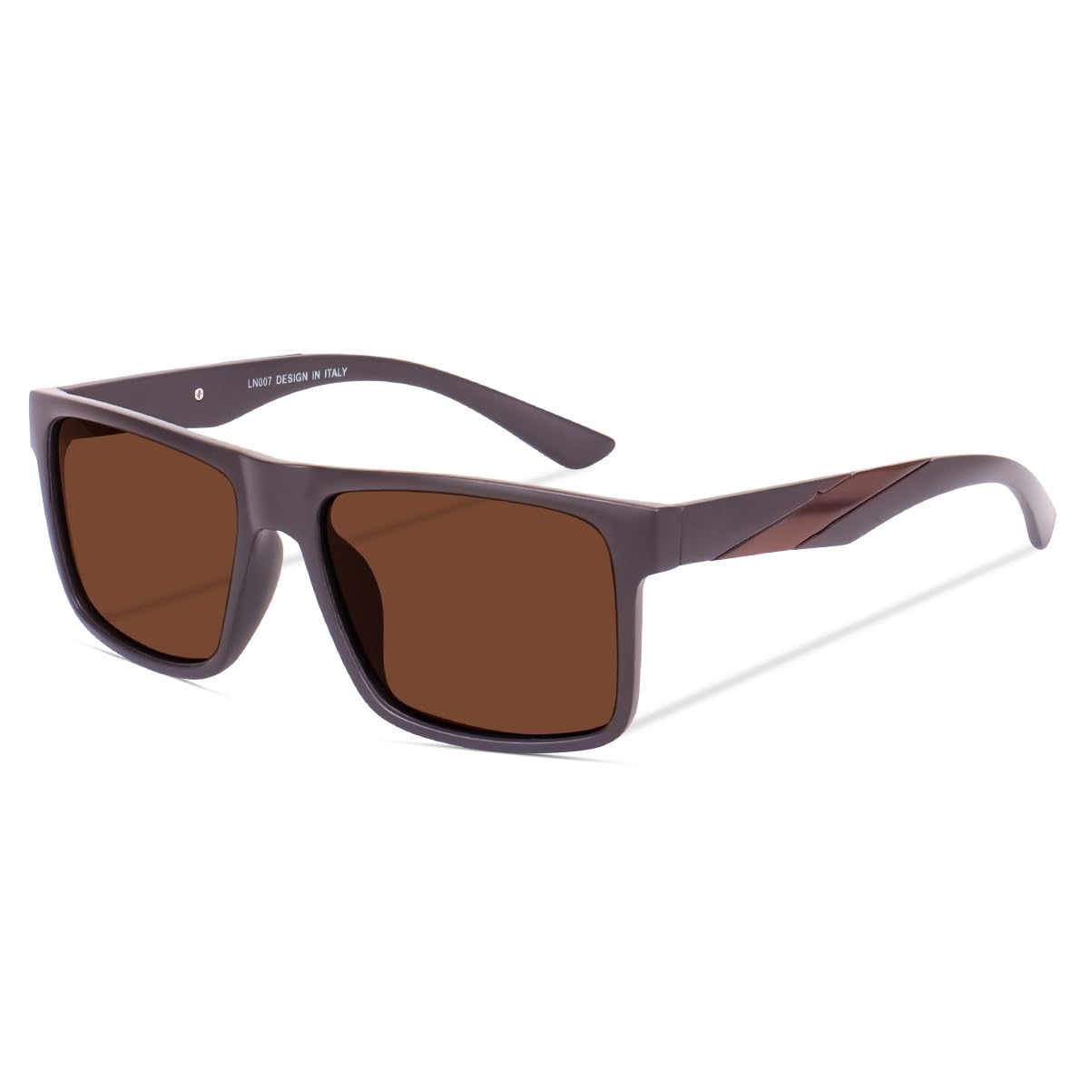 Poshh Eyewear Square UV Protection Polarised Sunglasses for Men Women Male Sunglass for Fishing Driving Travelling Style (Matt Brown)