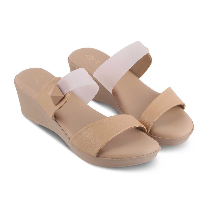 tresmode 239-VIOS CAMEL WOMEN DRESS WEDGE SANDALS EU/38 UK/5