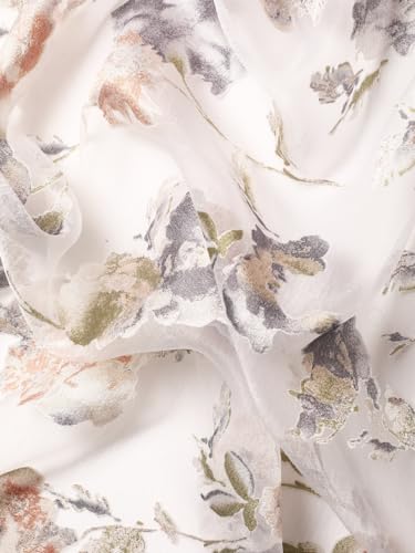 MOHEY Grey Organza Mirror Embroidered Saree for Women