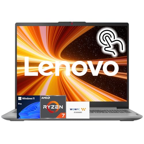 Lenovo Slim 3 Touchscreen Business Laptop, Ryzen 7 5825U Processor (Beats i7-1355U), 15.6" FHD LED Display, 16GB RAM, 1TB PCIe SSD, SD Card Reader, WiFi 6, Windows 11 Pro, WOWPC Recovery USB