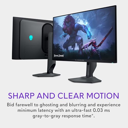 Alienware AW2725DF - OLED Gaming Monitor - 26.7" Quantom-Dot WQHD (2560 x 1440) 360Hz 0.03Ms Display, AMD FreeSync Premium Pro, HDMI/DP/USB 3.2 Gen1, Height/Tilt Adjustment