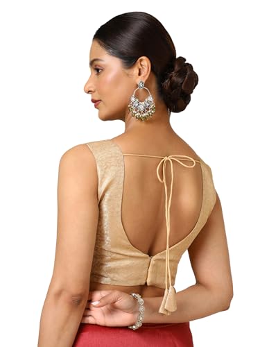 Soch Womens Beige Tussar Zari Woven Padded Blouse