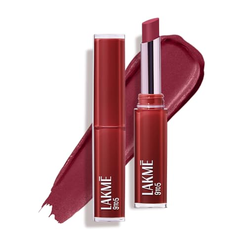 Lakme 9to5 Lip Tattoo Matte Slim Stick, Burgundy Passion, 2g, for Intense Color and Full Coverage, with Bakuchiol and Vitamin E, Smudgeproof and Waterproof, Long-Lasting Lipstick for Women (Pack of 2)