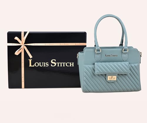 LOUIS STITCH Green Stylish Handbag for Women | Multi Pocket Ladies Satchel Sling Handbag for Travel, Office, College