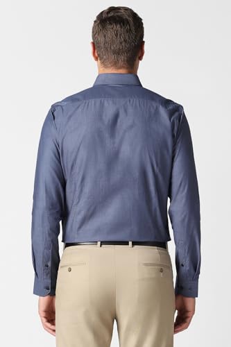 Men Blue Textured Full Sleeves Formal Shirt
