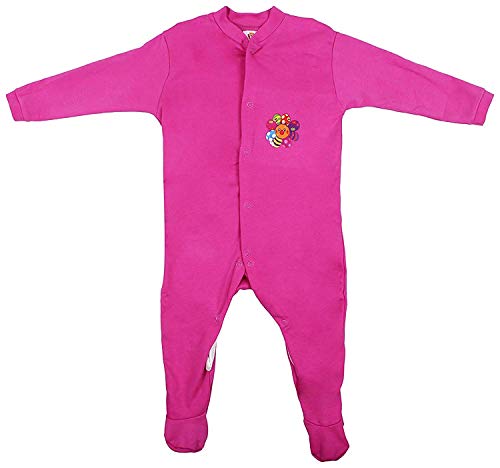 Mini Berry Baby Girl Cotton Rompers in Pink Color for Newborn-Set of 3Pcs
