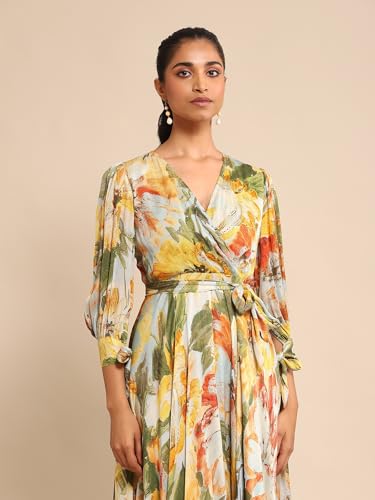 Ritu Kumar Blue Floral Print Dress