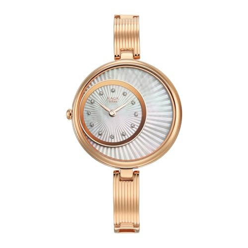 Titan Raga Power Pearls 2.0 with Quartz Analog Mother of Pearl Dial Rose Gold Brass Strap Watch for Women - 95224WM02F