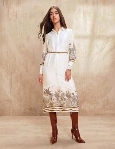 U.S. Polo ASSN. Women Tropical Printed Shirt Dress (UWAW25DRS184_Iguana_XL)