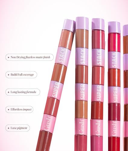 Gush Beauty 4-in-1 Matte Liquid Lipstick Dark Nude, Waterproof | 8.4ml