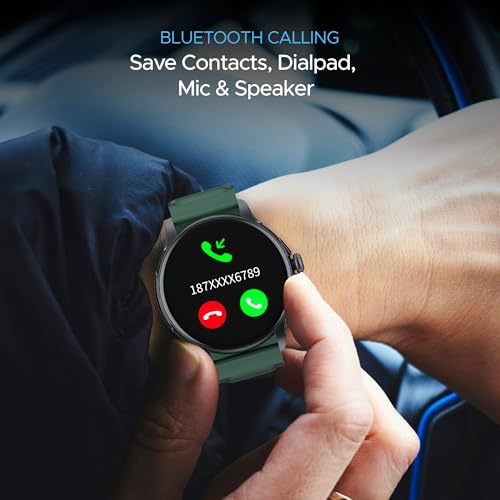 boAt Lunar Oasis w/TBT Navigation, QR Tray, Watch Face Studio, Bluetooth Calling, Emergency SOS 1.43" (3.6 cm) AMOLED Display Fitness Smart Watch for Men & Women(Olive Green)