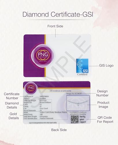 P.N.Gagdil Jewellers 14 Karat Yellow Gold & Diamond Certified Gold Heart Pendant For Women DIDP0021 IJ/SI