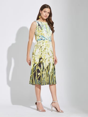 Latin Quarters Women Black Sleeveless Boat Neck Printed Casual Dress_L