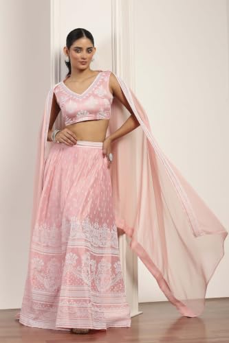 Rangriti Polyester Printed Kalidar Festive Top With Skirt And Dupatta