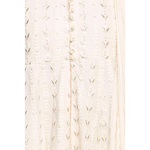 BIBA WOMEN EMBROIDERY FLARED SALWAR KURTA DUPATTA(SKD5876_OFF WHITE_36)