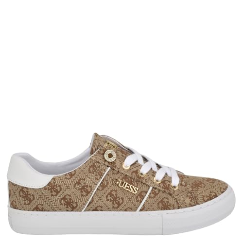 GUESS Women's Loven Sneaker, Medium Brown 219, 5 UK