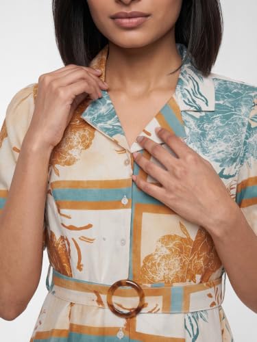 Max Women Floral Print Midi Dress(Multicolour_S)