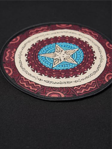 The Souled Store Captain America: Indie Shield Men and Boys Short Sleeves Round Neck Black Embroidered Casual Lightweight Drop Shoulder Streetwear Trendy Oversized T-Shirt