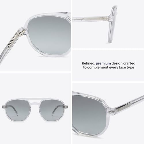 John Jacobs 100% UV Protected | Transparent-Green Full Rim Square | Stylish & Premium Sunglasses | For Men & Women | Large | JJ S13312