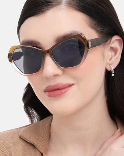 Carlton London Multi Toned with Polarised Lens Butterfly Sunglass for women