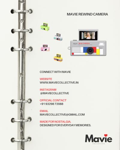 Mavie Rewind Mini Digital Camera | 1080P HD Pocket Digital Camera with Flip Screen | Compact Camera for Travel, Photography, Vlogging & Aesthetic Content