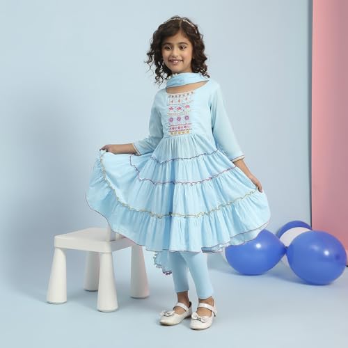 BIBA GIRL SOLID FITTED KID(KW5263E_BLUE_5)