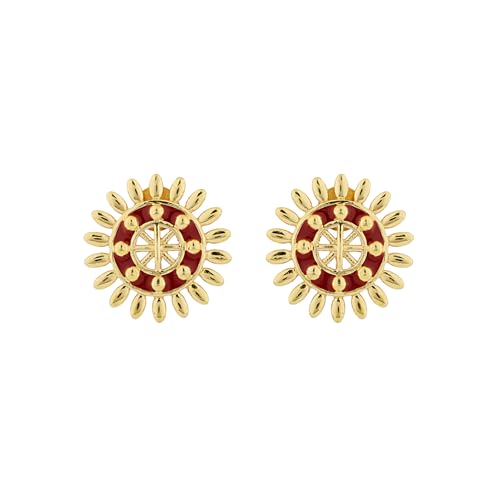 VOYLLA Gota Patti Surya Moti Haar Necklace Set For Women, Gold Jewellery Set, Gift For Women & Girls, Enamelled Jewellery, Festive, Puja, Wedding, Gifting