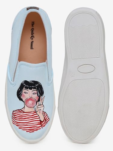 THE QUIRKY NAARI Nevermind Slipons Fun Yet Comfortable | Blue