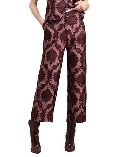 VERO MODA Women's Straight Fit High-Rise Red Pants