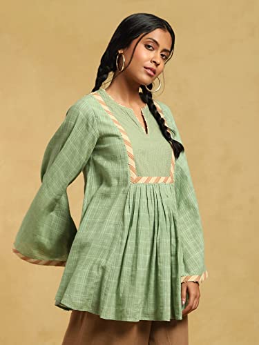 Ritu Kumar Green Solid A-Line Kurti