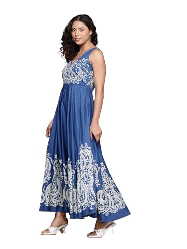Label RITU KUMAR Blue Fallon Long Dress