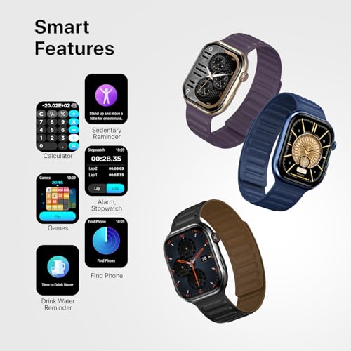 Fire-Boltt Brillia Pro Smart Watch with 51.3mm (2.02 inch) AMOLED Display, Bluetooth Calling, SpO2, Heart Rate Monitoring, 120+ Sports Modes, IP67 Waterproof, Long Battery Life (Blue)