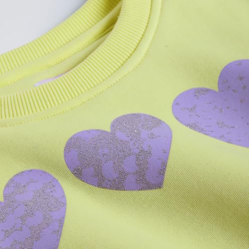 Hopscotch Girls Yellow Full Sleeves Sequin Embellished Sweatshirt for Age (4-5 Years)
