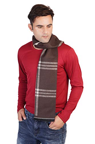 MUFFLY Woven Reversible Printed Men's Wool & Acrylic Muffler Warm Cashmere Wrap Shawl